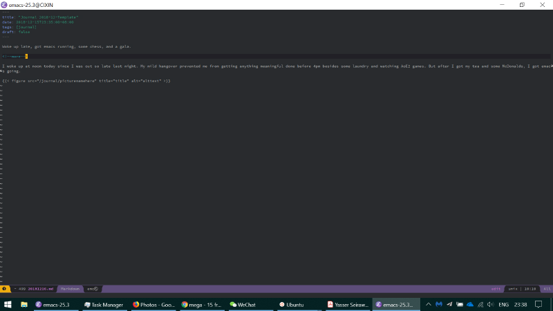 Screenshot of emacs on windows